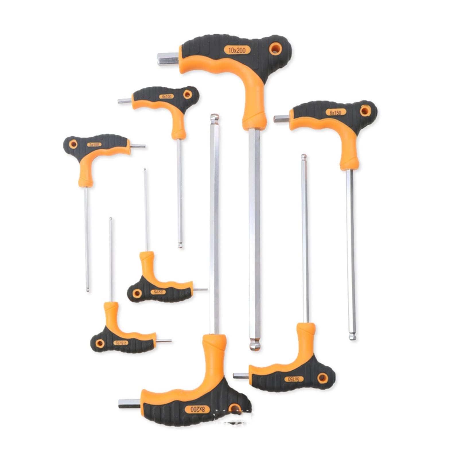 Zestaw kluczy Torx z uchwytem T, 8 szt. sterowników Torx do naprawy roweru, zawiera stal T10-T50, S2, idealne do użytku domowego i projektów DIY