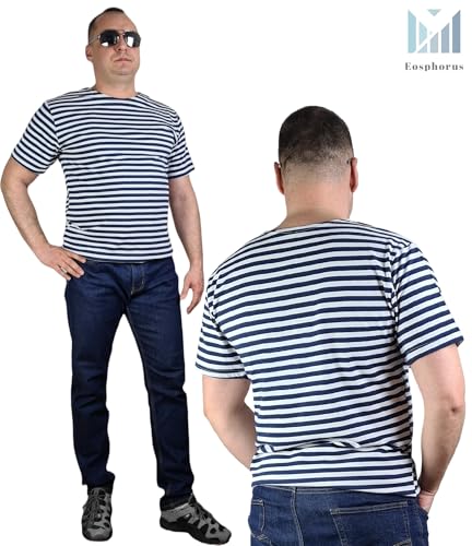 Genuine Striped Short Sleeved T-Shirt Top Cotton Sailor Shirt Original Telnyashka Тельняшка4