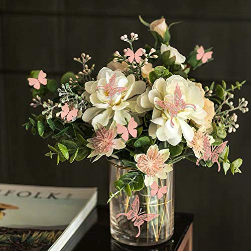 Vinilos decorativos mariposas 3D oro rosa 48 piezas miniatura 5