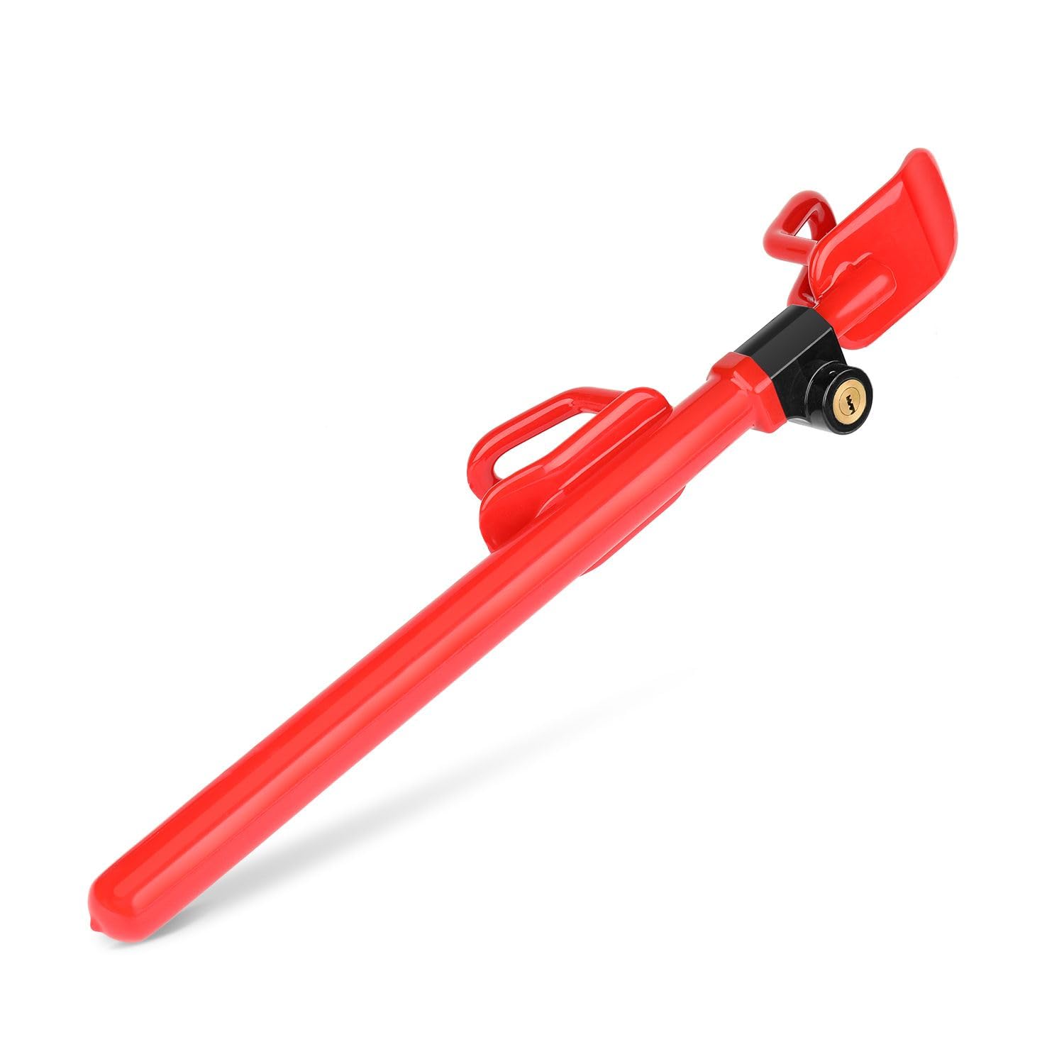 FlexzionCar Club Anti-Theft Steering Wheel Lock Bar - Heavy Duty Adjustable Red Club Lock Steering Wheel for Car Security, 20-28.5 Inch Span with 2 Keys for Cars, SUVs, Trucks, and More