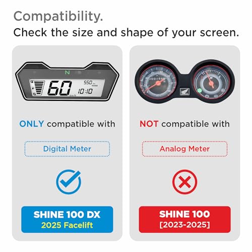 Image of Spartan Shield Digital Meter Screen Guard For HONDA SHINE 100 DX 2025 Facelift || Bike Speedometer Display Protector || Anti Scratch || Instrument Cluster Accessories 2026 [Not Tempered Glass]