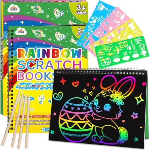 ZMLM Scratch Paper Art Craft: 2 Pack Rainbow Scratch...