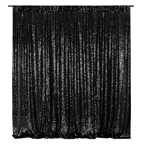 Rideau toile de fond à sequins noir 5x7 fête anniversaire mariage