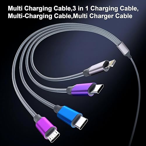 Multi Charging Cable 4ft 2Pack 4 in 1 Charger Cord,Doub Tyep-C Rapid Cable - image 5
