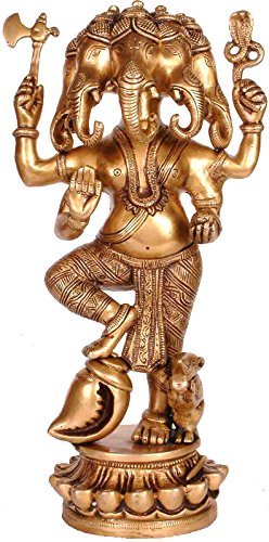 Amazon.co.jp: エキゾチックなインド 5頭 ガネーシャ像 天然真鍮
