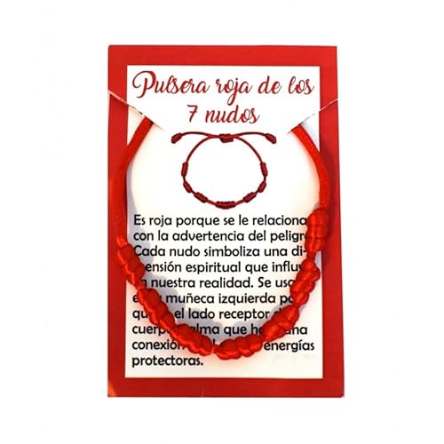 Orso Home Pulsera 7 nudos roja original para la protección y el mal de ojo | Ritual pulsera 7 nudos | Pulsera Hilo rojo | Pulseras de hilo | Pulsera hombre | Pulsera mujer | Pulsera ajustable