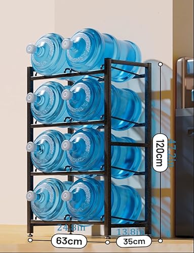 Stabiler 5-n-Wasserkrughalter für 2–20 Flaschen, nicht wackelnd, für Zuhause, Büro, Küche, Ga – Schwarz, 63 x 35 x 120 cm