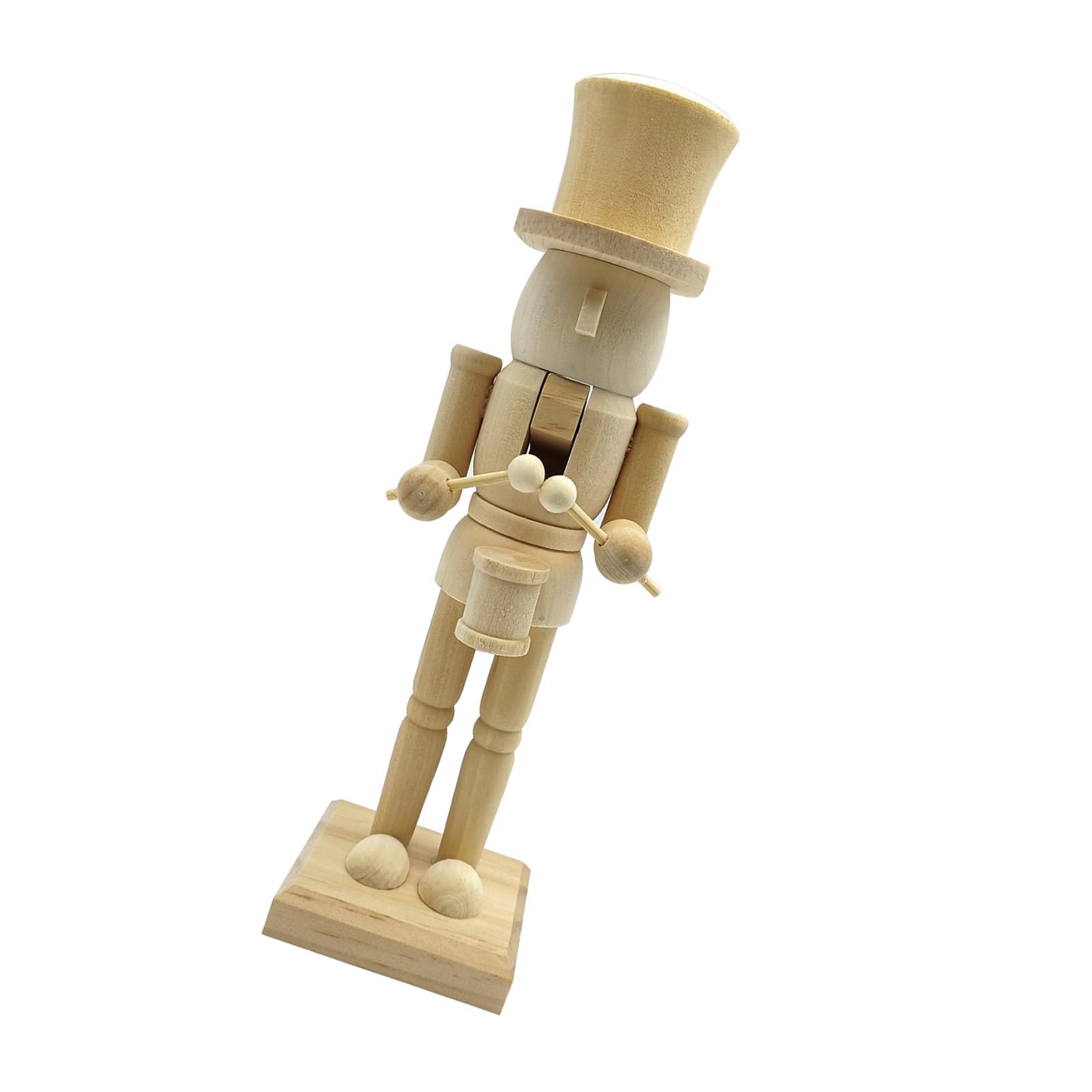 HDOYTXXM Christmas Wood Unfinished Nutcrackers Figurine Unpainted Nutcrackers Puppet Figures King Soldier Ornament Decorations Wood Soldiers Statue Painting Craft