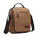 LOSMILE Homme Sacs bandoulière, Petite Sacs portés épaule de toile Messager Sac à main Rétro Sacoche pour Loisir Voyage Ecole (Café)