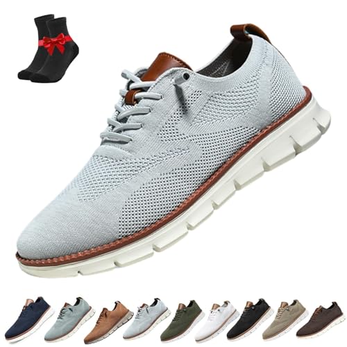 Kirposh Comfofeet Zapatos ortopédicos Ultra cómodos,Zapatos cómodos for Caminar con Soporte for el Proa, Ligeros Caminar de Malla(Grey,46 EU)