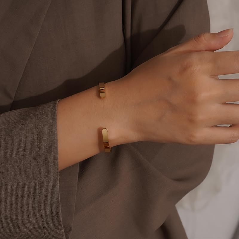 Bracelets for Women, Twisted Cuffs Bracelet made of 316 Stainless Steel, Available in Gold/Silver Dual Colors, is a Birthday Gift Jewelry for Women - Image 6