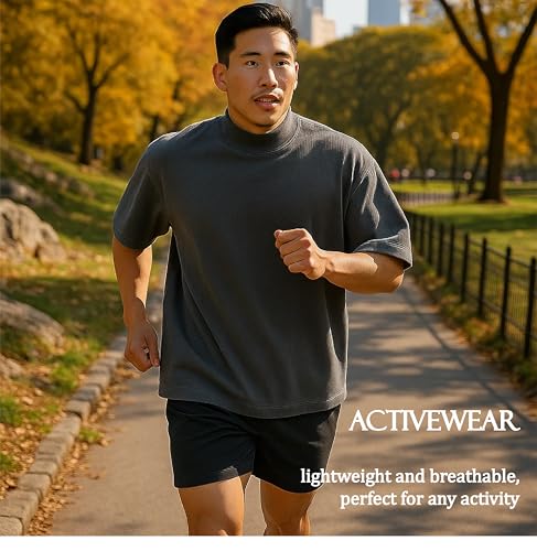 Akwa Men's Short Sleeve Dry Wicking Mock Turtleneck T-Shirt Shirt Made in USA4