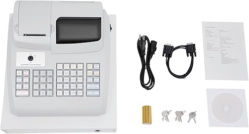 Miniatura 6 de Caja registradora con cajón de efectivo y monedas,Pantalla LED de 16 Dept 8 Clerks,Caja registradora del sistema POS para pequeñas