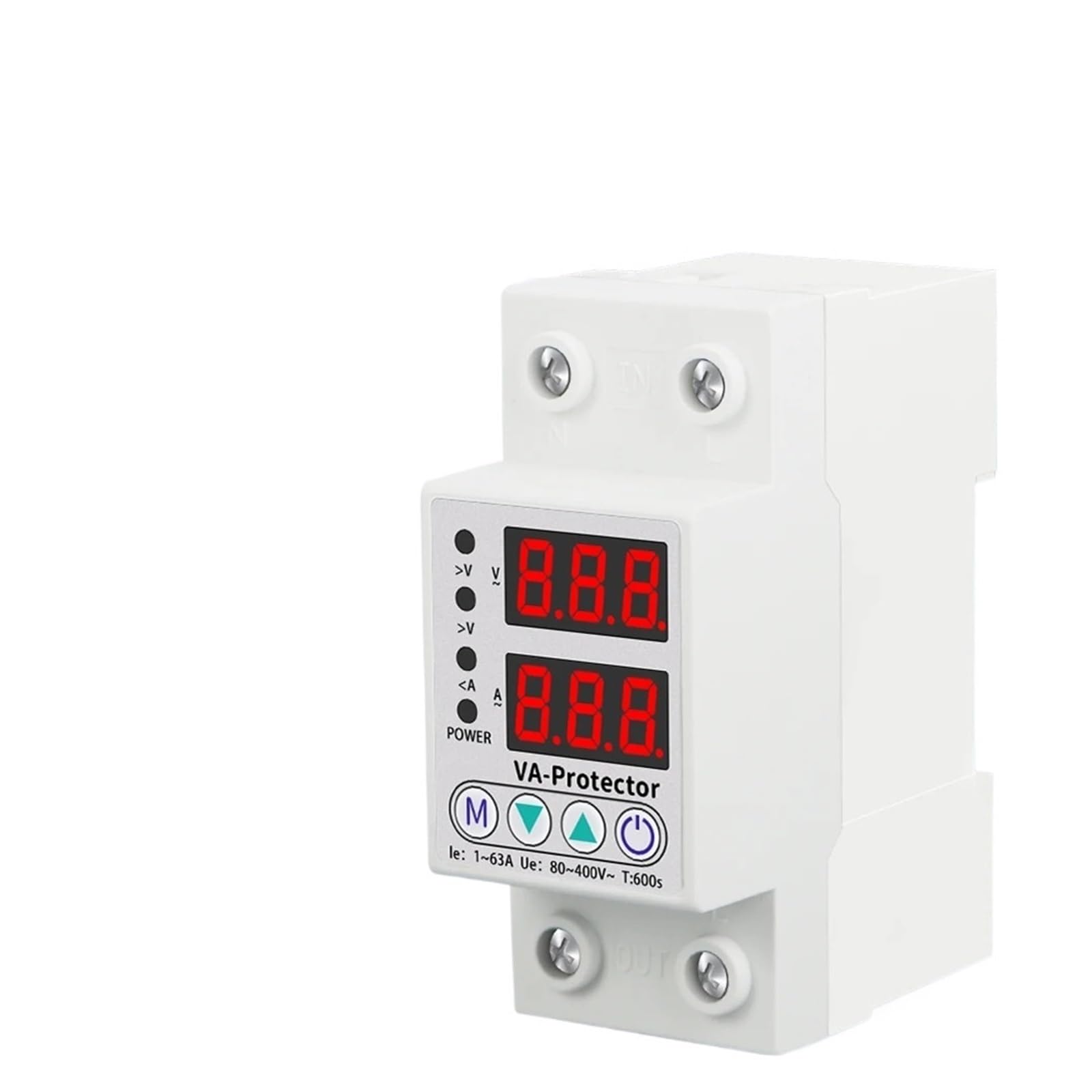 Adjustable Digital Voltage Relay 220V 40A/63A Household Circuit Breaker Surge Protector Limit Over and Under Current Protection(63A)