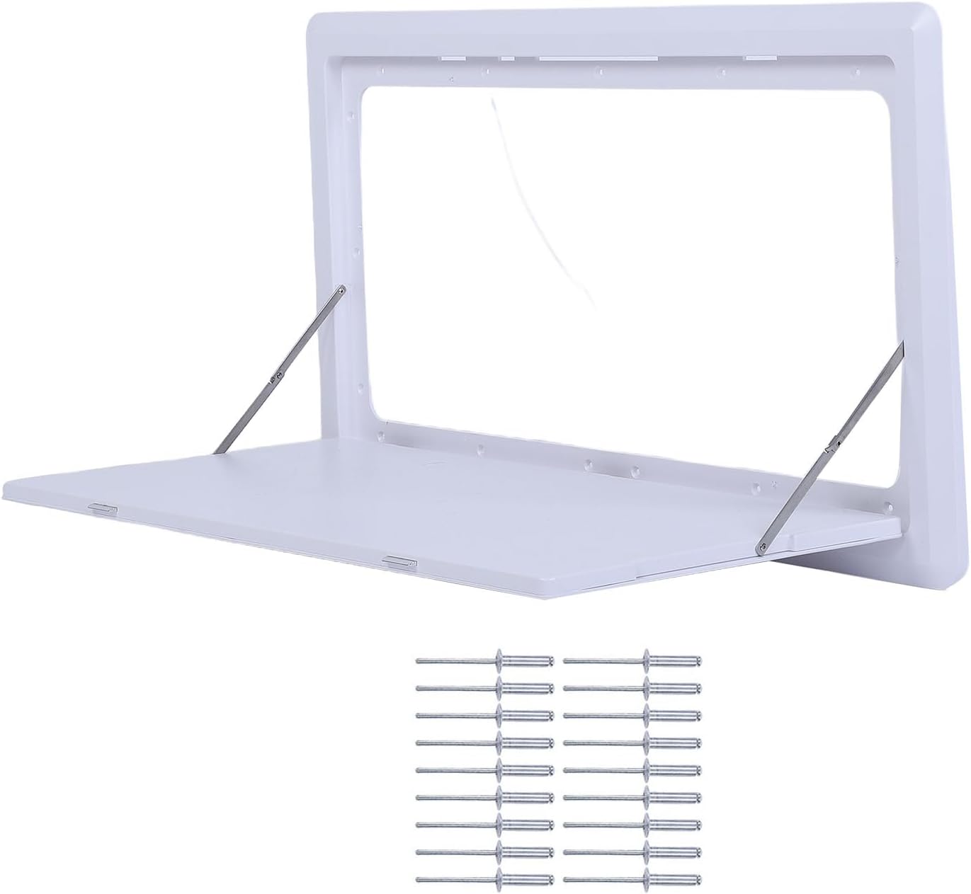 Tbest RV Folding Wall Table Heavy Duty Foldable Lockable Floating Table for RV Camping Outdoor Picnic ABS Plastic
