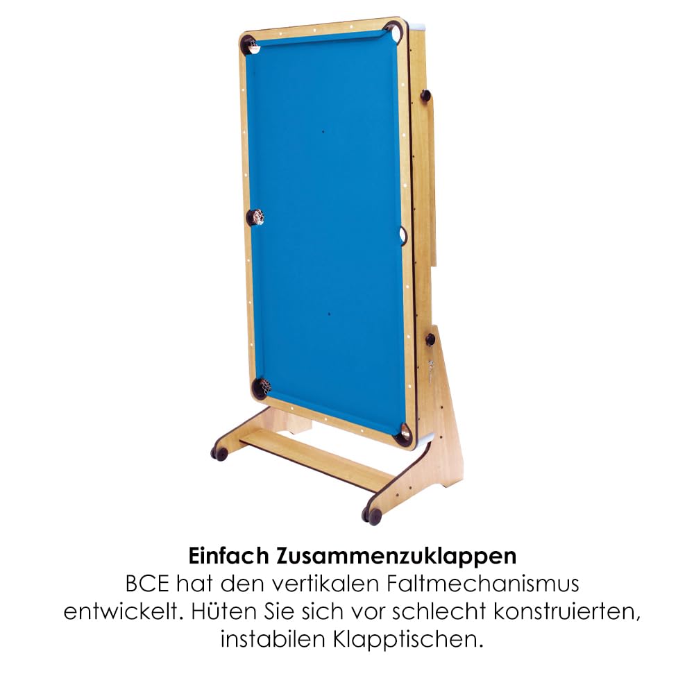 BCE 1,8 m 3-in-1 Billardtisch klappbar mit Tischtennisplatte & weicher Spitze Dartscheibe mit Schreibtischplatte – leicht zu bewegen – alles Zubehör im Lieferumfang enthalten