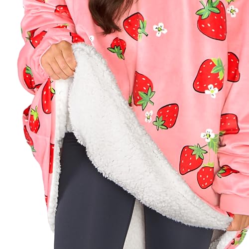 Image of Bare Home Wearable Blanket Hoodie - Soft Plush Sherpa - Warm and Cozy - Oversized Wearable Blanket