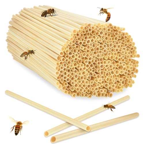 Niströhren für Wildbienen 300 Stück 20 cm Länge Nisthülsen Insektenhotel Füllmaterial Weizenhalme Nisthilfen Bienen Röhrchen DIY Bienenhotel Bausatz (300 Stück, 20 cm)