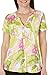 Caribbean Joe Women's Printed Super Soft  Button-Up T-Shirt
