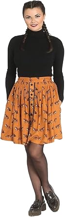 Hell Bunny Vixey Fox Print 50s Retro Style Mini Skirt