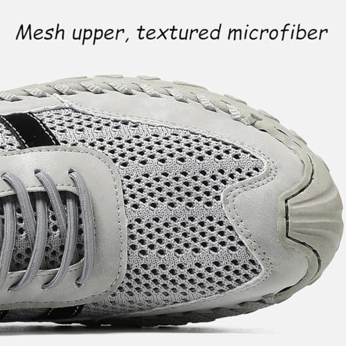 Zenfaze Orthopedic Shoes for Men, Men's Slip-On Orthopedic Leather Hiking Shoes Breathable Mesh Elastic Laces4
