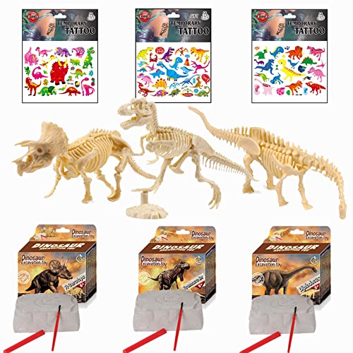 Dinosaur Excavation Kits For Kids,Dino Dig Kits T-Rex,Triceratops and Diplodocus,Dinosaur