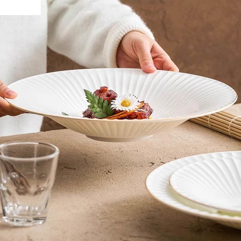 Naczynia obiadowe w kształcie kwiatów Phnom Penh Ceramiczny mały talerz na zupę talerz na zupę talerz do sałatek talerze Molecular Cooking Specialty Tableware Smooth Dinner Plate (A 10 cali)
