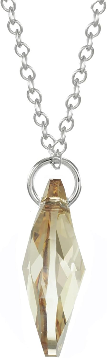 Austrian Crystal 16mm Teardrop Sterling Silver Necklace - 16, 18 or 20 inches
