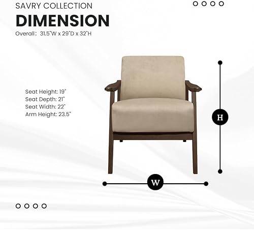 Miniatura 30 de Lexicon Savry - Silla decorativa con brazo de madera de tela de 29 pulgadas de ancho, color naranja Naranja,Marrón claro,Gris