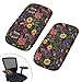 Tnasranmo Plush Flannel Office Chair Armrest Pads Soft Office Chair Armrest Covers Made of High-Quality Flannel, Washable Arm Rest Pads for All Standard Office, Desk & Gaming Chairs - Flowers