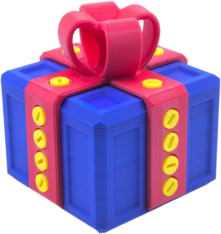 3.14" Width Annoying Gift Box, Prank Screw Box, 3D Printed, Hilarious Money Card Container, Set of 3 3.14" 3 PCS Multicolor