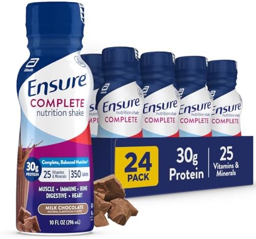 Ensure COMPLETE Nutrition Shake, 30g of Protein, Meal Replacement Shake, with Nutrients for Immune Health, Chocolate, 10 fl oz, 24 Count