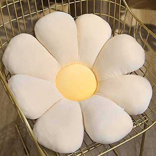 Xixisa 21.65" Daisy Flower Shaped Throw Pillow Home Decorative & Sunflower Floor Pillows Plush Seating Cushions For A Reading, Bed Room, Or Watching Tv (Beige) #TOP2