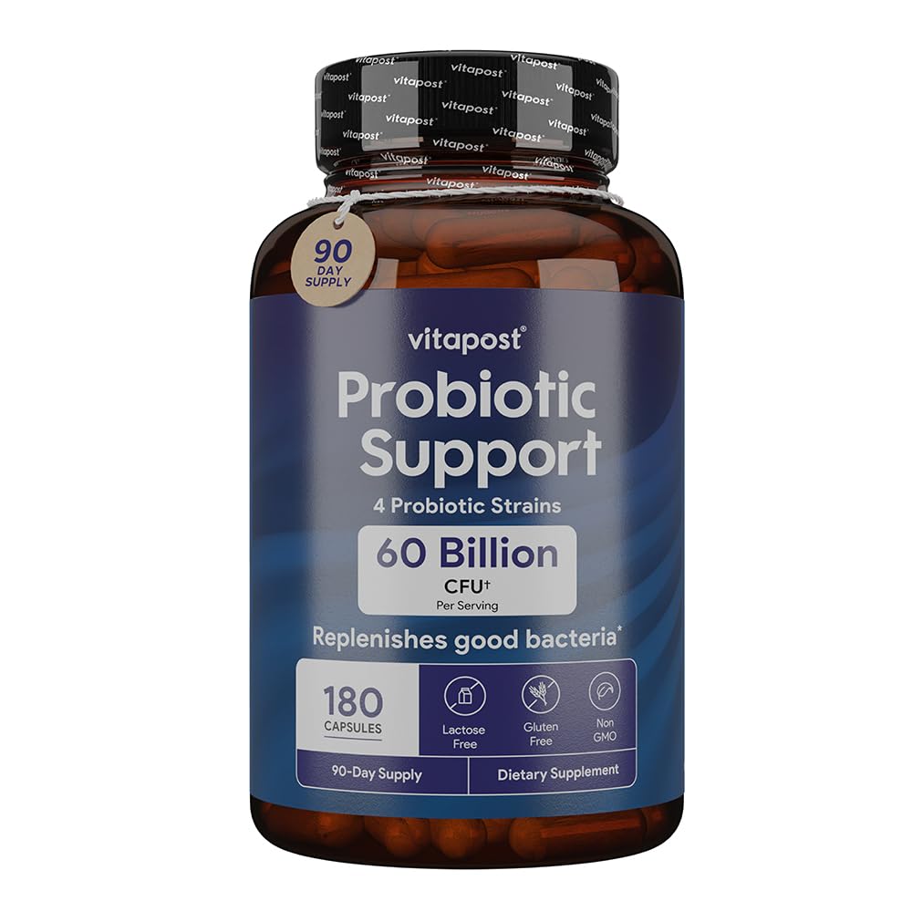 Probiotic Support Replenish Digestive Flora with 4 Strains of Probiotic Bacteria. Includes MAKTREK Bi-Pass Technology. Support for Digestive Health. 180 Capsules