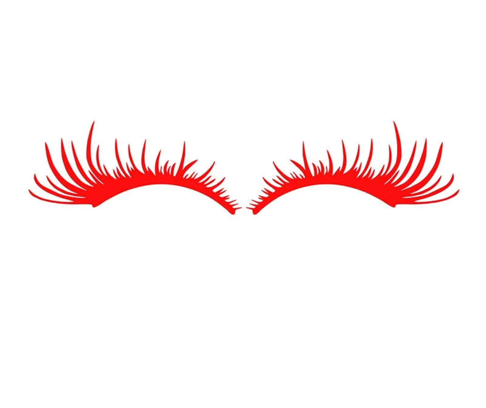 Car Eyelashes 2PCS Car False Eye Lash Funny Eyelash Headlight Sticker Eyelashes Auto Head Lamp Decoration Decals Auto Accessories Headlight Eyebrows(Red)