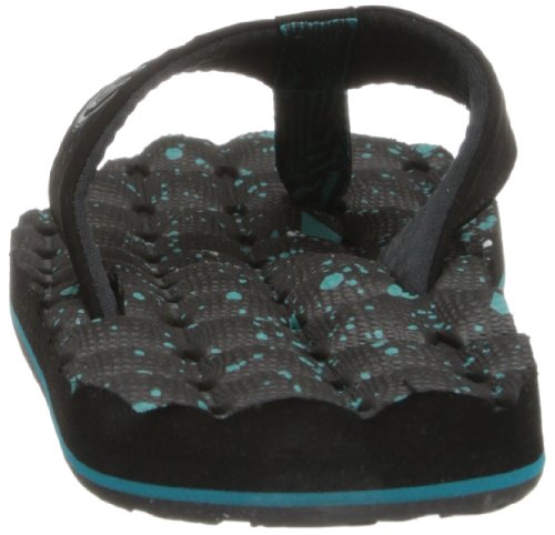 Image of Volcom Men's Recliner Sandals - Water-Friendly Flip Flops with Recliner Comfort Foam Footbed, Black Combo, 10