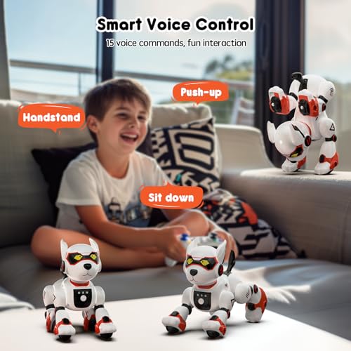 Wefone Robot Dog Toys For Kids Remote Control Interactive Robotic Pet Smart Programmable Puppy Electric Intelligent Robo Perro With Voice Control Rc Stunt Music Imitation Animals Toy Girls Boys Gift thumb #3