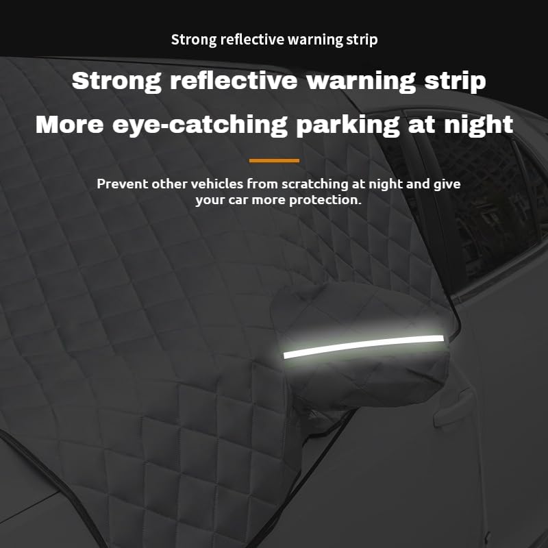 Image of Windshield Cover for Ice and Snow, Waterproof & Windproof, Front Window Protector for Car Truck SUV, Black, Large - 50 x 61 Inches