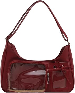 Y2k Bow Ita Messenger Crossbody Bag for Women,Cute Japanese Anime Pin Display Bag for Cosplay Tote Shoulder Bag