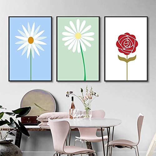 Affiche fleur style graffiti pour deco murale - Peinture toile argent 70x100x3