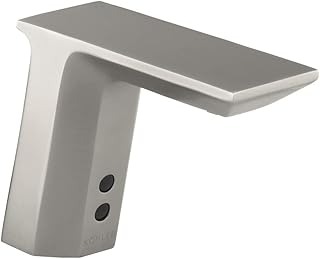 KOHLER K-13468-VS Geometric Single-Hole Touch Less AC-Powered Bathroom Sink Faucet with Insight Technology, Temperature Mixer and 6-3/4-Inch Spout, Vibrant Stainless