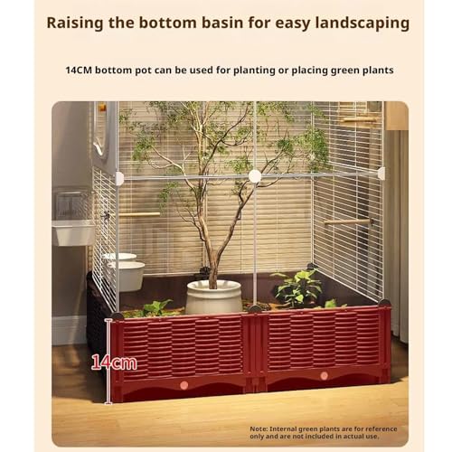 Vogelkäfig-Set aus Acryl für - Transparentes horizontales Drahtgeflecht - 12-teilige Kollektion für optimale Vogelpflege