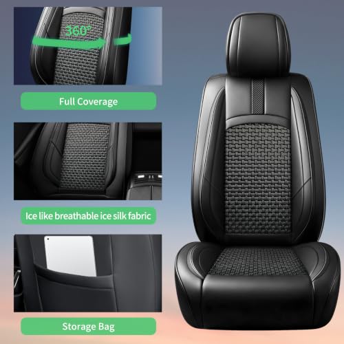 Image of Fit CX-5 Car Seat Covers for Mazda CX-5 2013-2024 2025 2026-Upgraded Premium Waterproof & Breathable Leather, Airbag Compatible, All-Weather Seat Cushion Protector,Full Set,Black