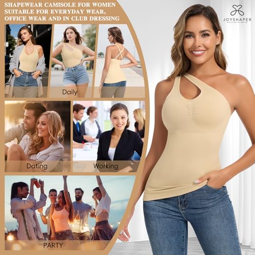 Image of JOYSHAPER Shapewear Camisole with Built in Bra Compression Halter Tops for Women Tummy Control Shapewear Tank Top Padded Bras