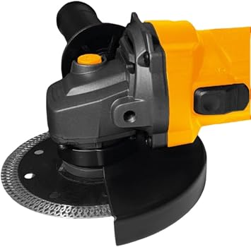 TOUGH MASTER Electric Angle Grinder Corded 125mm with Side Handle, 100% Copper Motor, Carbon Brushes Replacement& Quick Release Guard Wheel (with 10pcs Cutting Discs & Diamond Cutting Blade)