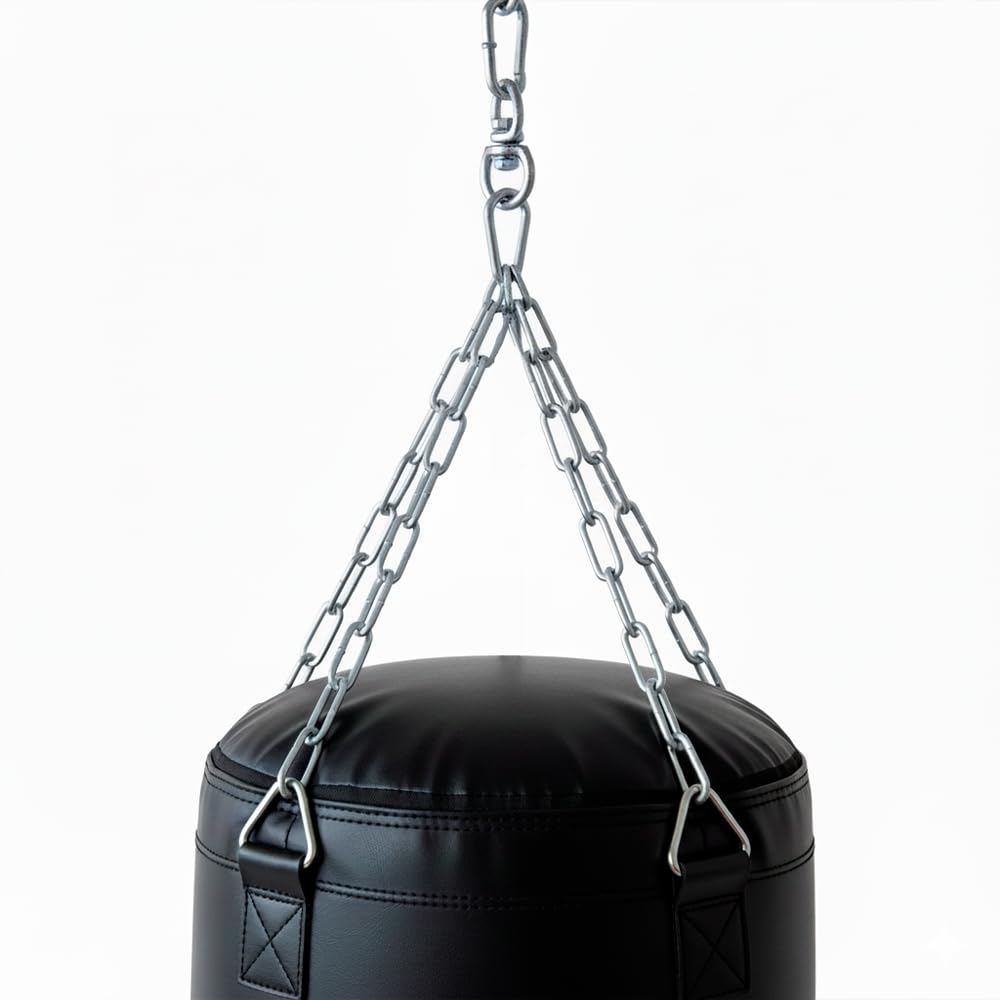 Pack Saco de Boxeo Profesional 35kg con Guantes 12oz Viok Sport – Cuero Negro, 120x40cm, Cadenas Incluidas, Entrenamiento Boxeo, Kick Boxing y Fitness