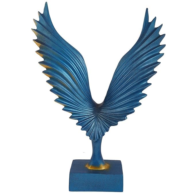 Image of Eagle Wing Figurines Sculptures Home Decor Showpiece Feng Shui Vastu Eagle Wing Statue for Home Decorative Showpiece(Blue)