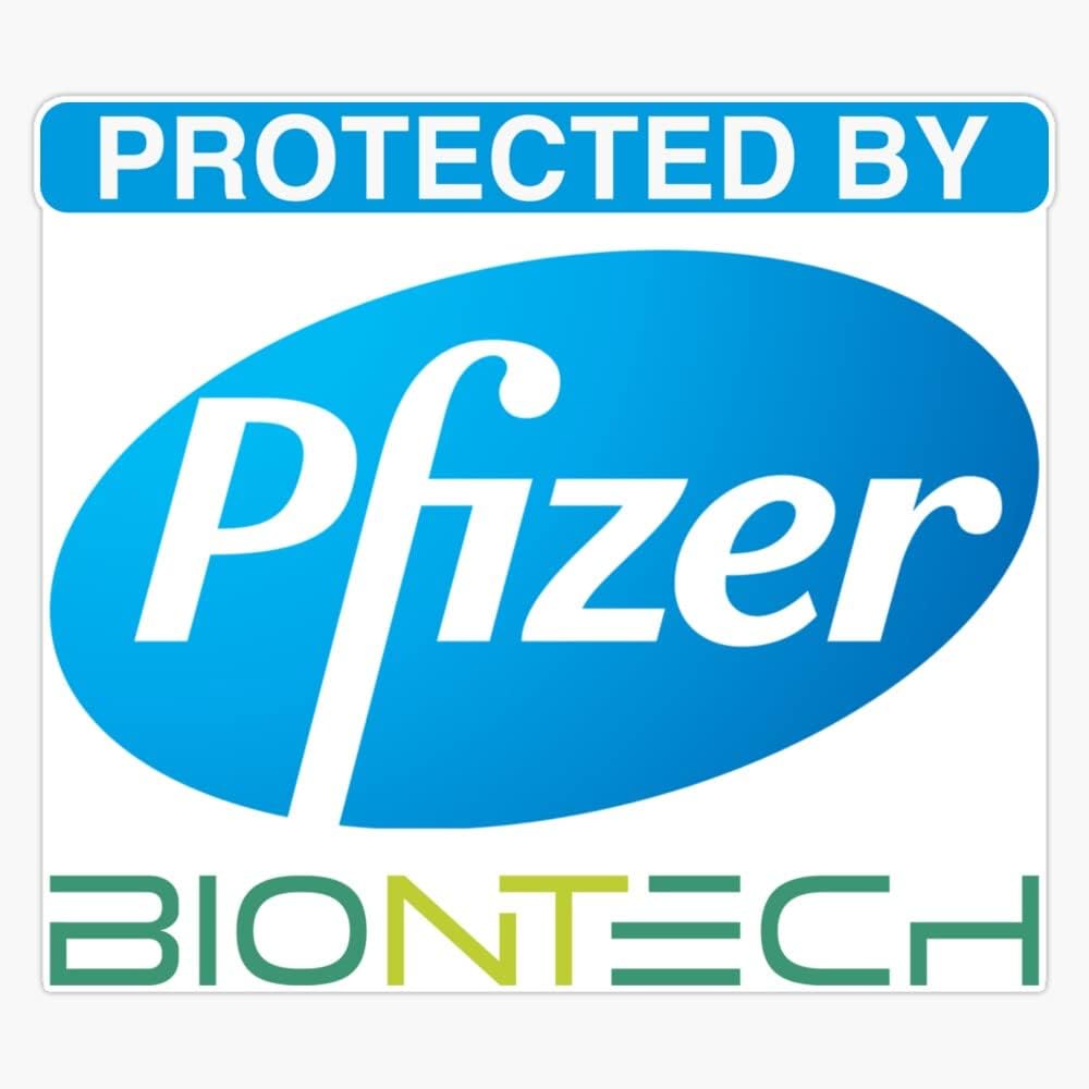 Protected by Pfizer Biontech Sticker Bumper Sticker Vinyl Decal 5