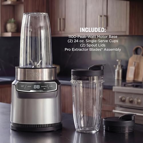 Ninja Nutri-Blender Pro with Auto iQ, 1100PW, (2) 24oz Cups, BN401 - image 8