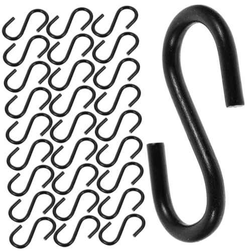 EXAOMBLE 250個 多機能型フック 耐荷重強化 ブラック アイアン製 洗面所 キッチン クローゼット用 ハンガーフック 衣類 バッグ収納に